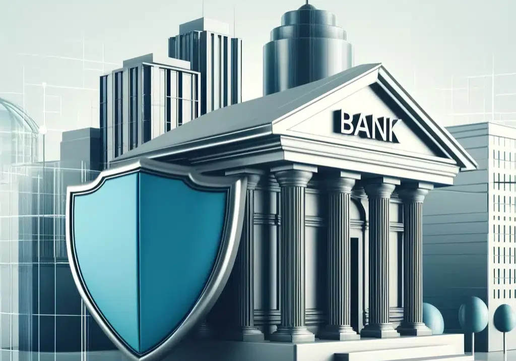 DALL·E 2024-08-19 11.35.23 - A professional and sleek featured image for a WordPress post about Lines of Defense in banking without any text. The image should include visual eleme
